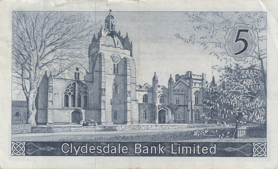 1965 FIVE POUND CLYDESDALE BANK BANKNOTE REF SCOT - 75 - World Banknotes - Cambridgeshire Coins