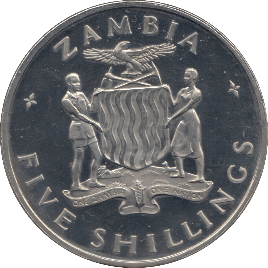 1965 FIVE SHILLINGS ZAMBIA - WORLD COINS - Cambridgeshire Coins