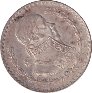 1965 SILVER 1 PESOS MEXICO - SILVER WORLD COINS - Cambridgeshire Coins