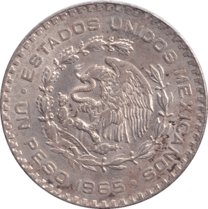 1965 SILVER 1 PESOS MEXICO - SILVER WORLD COINS - Cambridgeshire Coins