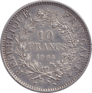 1965 SILVER 10 FRANC FRANCE - SILVER WORLD COINS - Cambridgeshire Coins