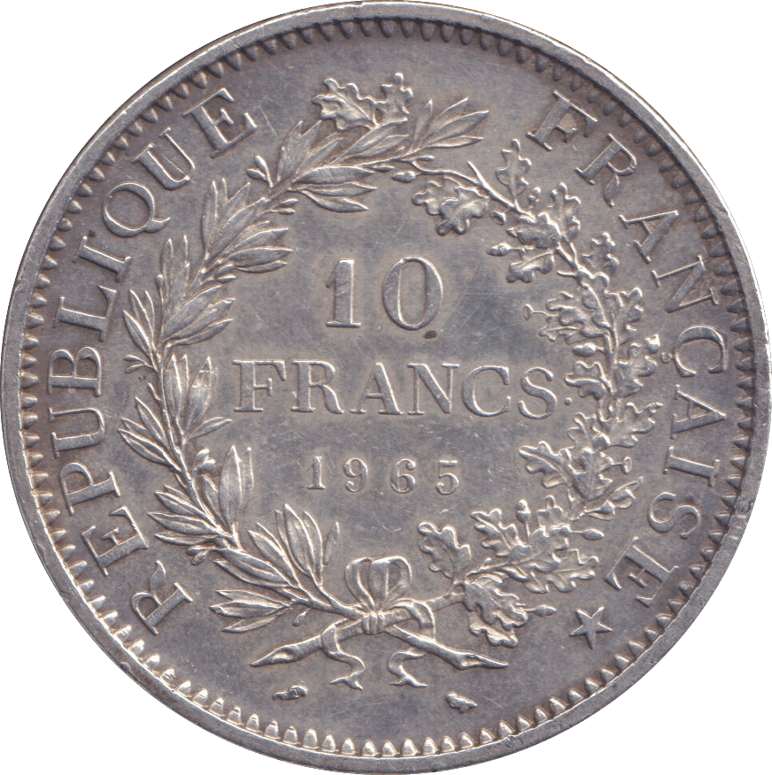 1965 SILVER 10 FRANC FRANCE - SILVER WORLD COINS - Cambridgeshire Coins