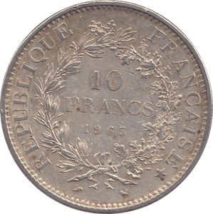 1965 SILVER 10 FRANCS FRANCE 1 - SILVER WORLD COINS - Cambridgeshire Coins