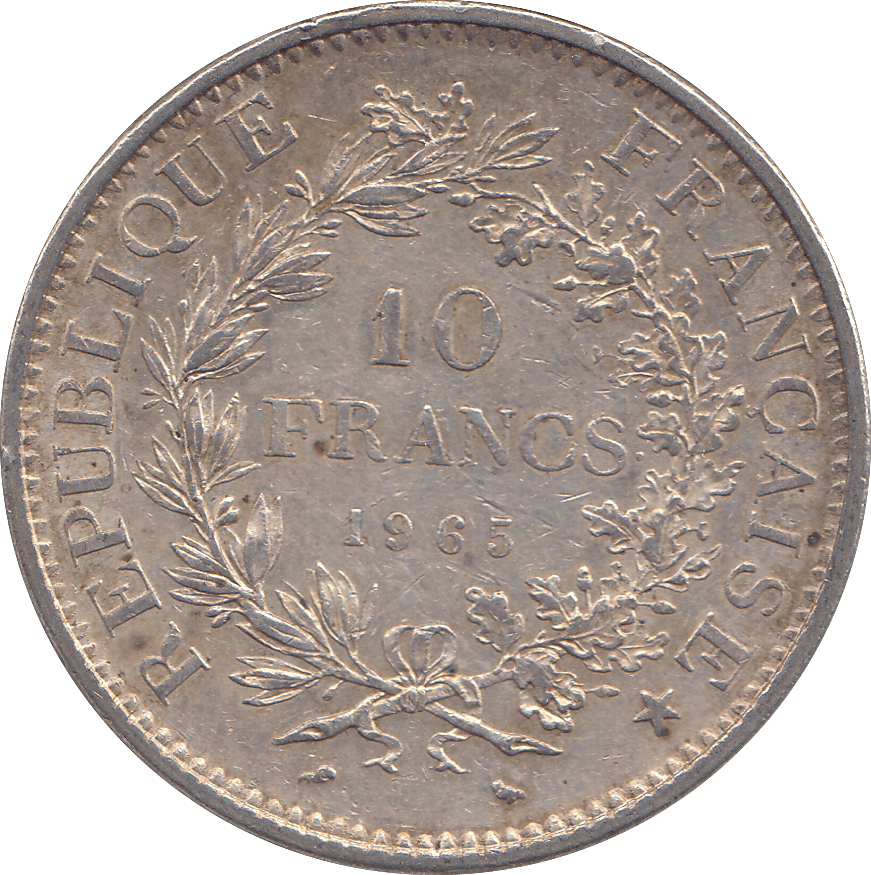1965 SILVER 10 FRANCS FRANCE 1 - SILVER WORLD COINS - Cambridgeshire Coins