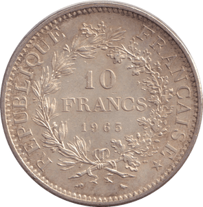 1965 SILVER 10 FRANCS FRANCE - SILVER WORLD COINS - Cambridgeshire Coins
