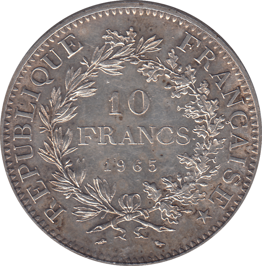 1965 SILVER 10 FRANCS FRANCE - SILVER WORLD COINS - Cambridgeshire Coins