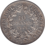 1965 SILVER 10 FRANCS FRANCE - SILVER WORLD COINS - Cambridgeshire Coins