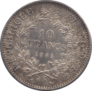 1965 SILVER 10 FRANCS FRANCE - SILVER WORLD COINS - Cambridgeshire Coins