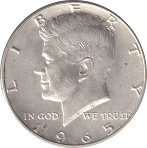 1965 SILVER HALF DOLLAR USA - SILVER WORLD COINS - Cambridgeshire Coins