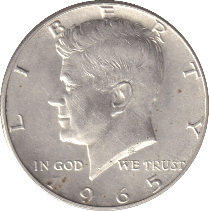 1965 SILVER HALF DOLLAR USA - SILVER WORLD COINS - Cambridgeshire Coins