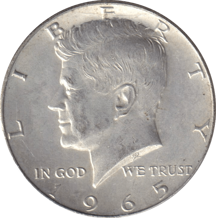 1965 SILVER HALF DOLLAR USA - SILVER WORLD COINS - Cambridgeshire Coins
