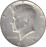 1965 SILVER HALF DOLLAR USA - SILVER WORLD COINS - Cambridgeshire Coins