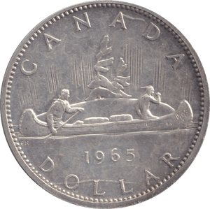 1965 SILVER ONE DOLLAR CANADA - SILVER WORLD COINS - Cambridgeshire Coins