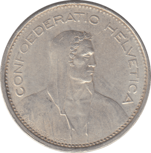 1965 SILVER SWITZERLAND 5 FRANC - WORLD COINS - Cambridgeshire Coins