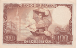 1965 SPAIN 100 PESTAS BANKNOTE REF-1844 - WORLD BANKNOTES - Cambridgeshire Coins