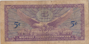 1965 USA 5 CENTS MILITARY PAYMENT CERTIFICATE REF 963 - WORLD BANKNOTES - Cambridgeshire Coins