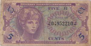 1965 USA 5 CENTS MILITARY PAYMENT CERTIFICATE REF 963 - WORLD BANKNOTES - Cambridgeshire Coins