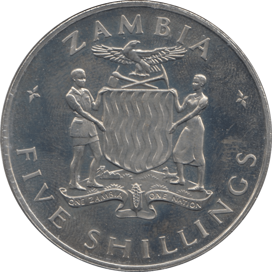 1965 ZAMBIA 5 SHILLINGS - WORLD COINS - Cambridgeshire Coins