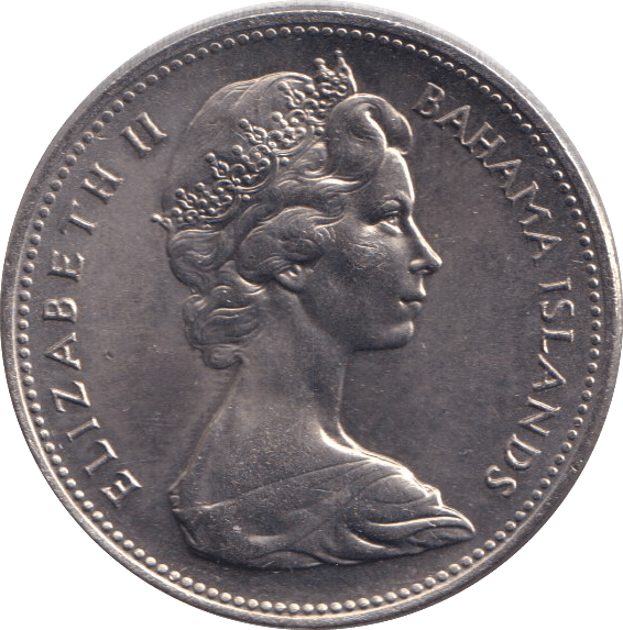 1966 25 CENTS BAHAMAS - WORLD COINS - Cambridgeshire Coins
