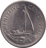 1966 25 CENTS BAHAMAS - WORLD COINS - Cambridgeshire Coins