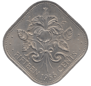 1966 BAHAMAS FIFTEEN CENTS - WORLD COINS - Cambridgeshire Coins