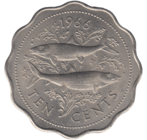 1966 BAHAMAS TEN CENTS - WORLD COINS - Cambridgeshire Coins
