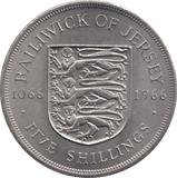 1966 FIVE SHILLINGS JERSEY - WORLD COINS - Cambridgeshire Coins