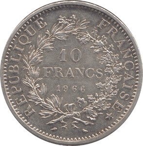 1966 SILVER 10 FRANCS FRANCE - SILVER WORLD COINS - Cambridgeshire Coins