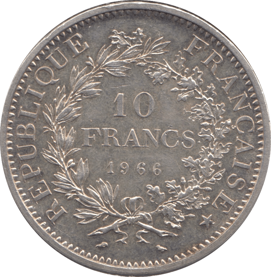 1966 SILVER 10 FRANCS FRANCE - SILVER WORLD COINS - Cambridgeshire Coins