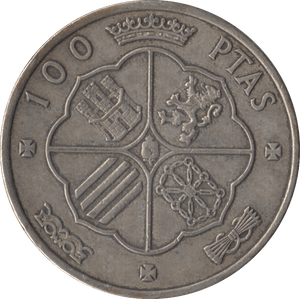 1966 SILVER 100 PESETAS SPAIN 1 - SILVER WORLD COINS - Cambridgeshire Coins