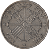 1966 SILVER 100 PESETAS SPAIN 1 - SILVER WORLD COINS - Cambridgeshire Coins