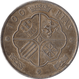 1966 SILVER 100 PESETAS SPAIN 2 - SILVER WORLD COINS - Cambridgeshire Coins