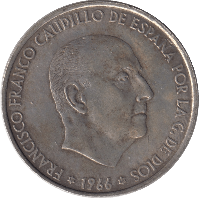 1966 SILVER 100 PESETAS SPAIN - Cambridgeshire Coins