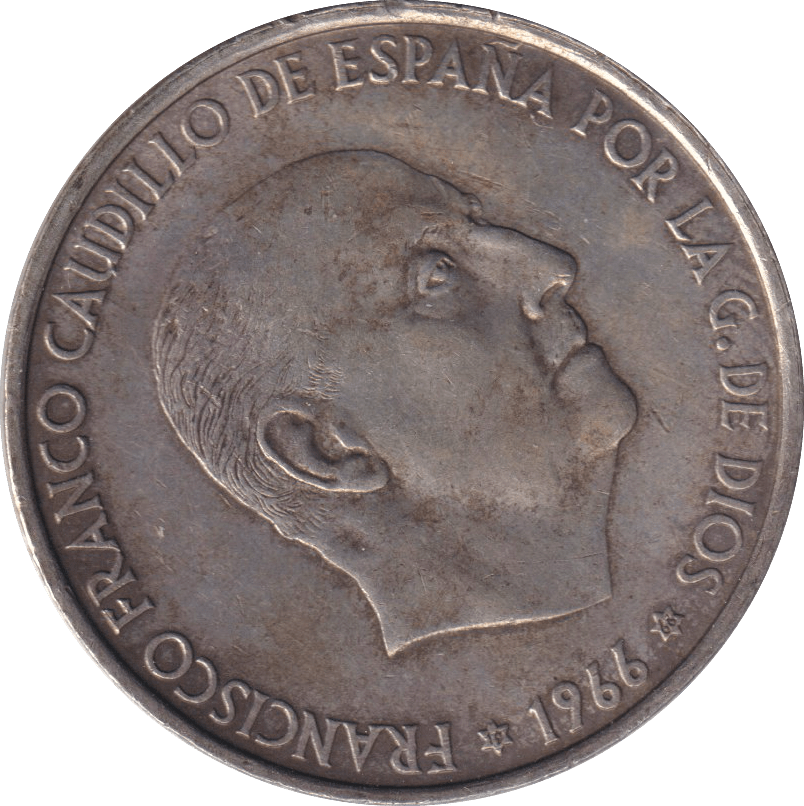 1966 SILVER 100 PESETAS SPAIN - Cambridgeshire Coins