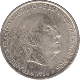 1966 SILVER 100 PESETAS SPAIN - SILVER WORLD COINS - Cambridgeshire Coins