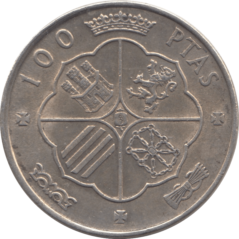 1966 SILVER 100 PESETAS SPAIN - SILVER WORLD COINS - Cambridgeshire Coins