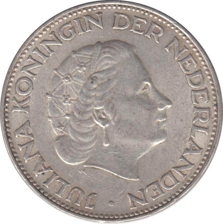 1966 SILVER 2 1/2 GULDEN NETHERLANDS - SILVER WORLD COINS - Cambridgeshire Coins
