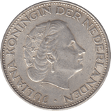 1966 SILVER 2 1/2 GULDEN NETHERLANDS - SILVER WORLD COINS - Cambridgeshire Coins