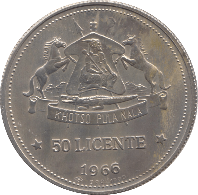 1966 SILVER 50 LICENTE LESOTHO - SILVER WORLD COINS - Cambridgeshire Coins