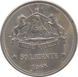 1966 SILVER 50 LICENTE LESOTHO - SILVER WORLD COINS - Cambridgeshire Coins