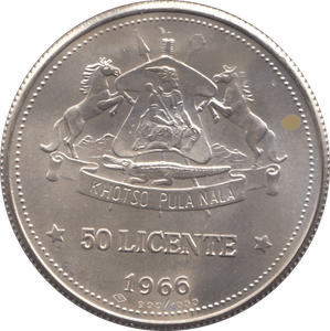 1966 SILVER 50 LICENTE LESOTHO - SILVER WORLD COINS - Cambridgeshire Coins