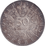 1966 SILVER 50 SCHILLING AUSTRIA - SILVER WORLD COINS - Cambridgeshire Coins