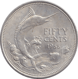 1966 SILVER FIFTY CENTS BAHAMA ISLANDS - SILVER WORLD COINS - Cambridgeshire Coins