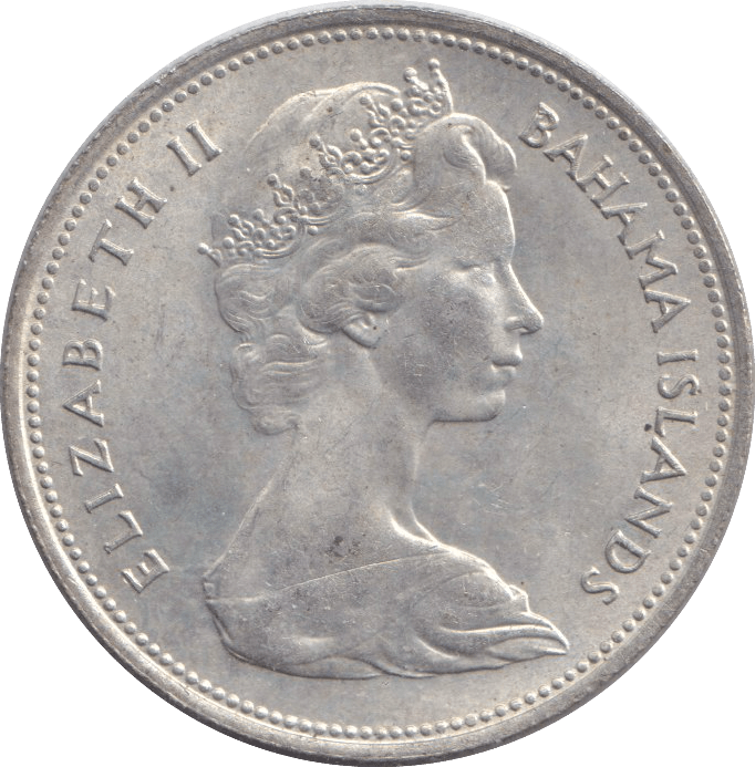 1966 SILVER FIFTY CENTS BAHAMA ISLANDS - SILVER WORLD COINS - Cambridgeshire Coins