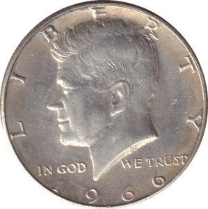 1966 SILVER HALF DOLLAR USA - SILVER WORLD COINS - Cambridgeshire Coins
