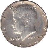 1966 SILVER HALF DOLLAR USA - SILVER WORLD COINS - Cambridgeshire Coins
