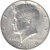 1966 SILVER HALF DOLLAR USA - SILVER WORLD COINS - Cambridgeshire Coins