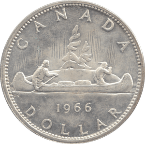 1966 SILVER ONE DOLLAR CANADA - SILVER WORLD COINS - Cambridgeshire Coins