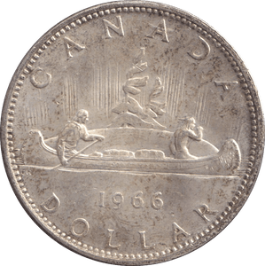 1966 SILVER ONE DOLLAR CANADA - SILVER WORLD COINS - Cambridgeshire Coins