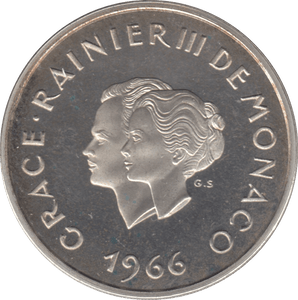 1966 SILVER PROOF 10 FRANCS MONACO - SILVER WORLD COINS - Cambridgeshire Coins